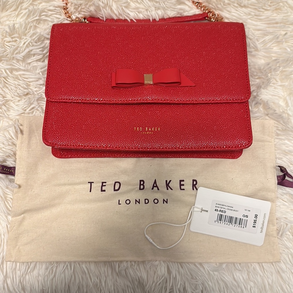 TED BAKER: Joanaa Bow Detail Crossbody/ Shoulder bag, red